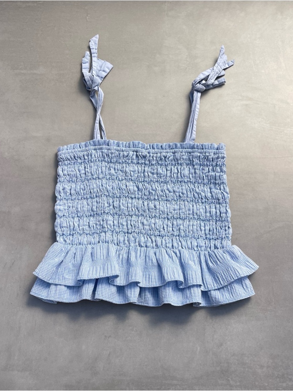 Gingham Ruffle Crop Top - Picture 4 of 4